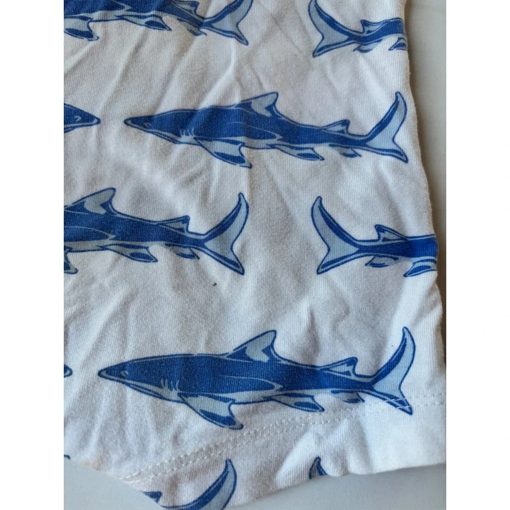 Kate Quinn Shark Print Bamboo Romper Bundle Blue‎ Green Short Sleeve 2pc 12-18M